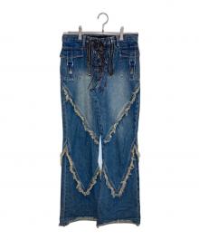 JUN NAKAYAMA（ジュンナカヤマ）の古着「FRINGE DENIM PANTS」｜インディゴ