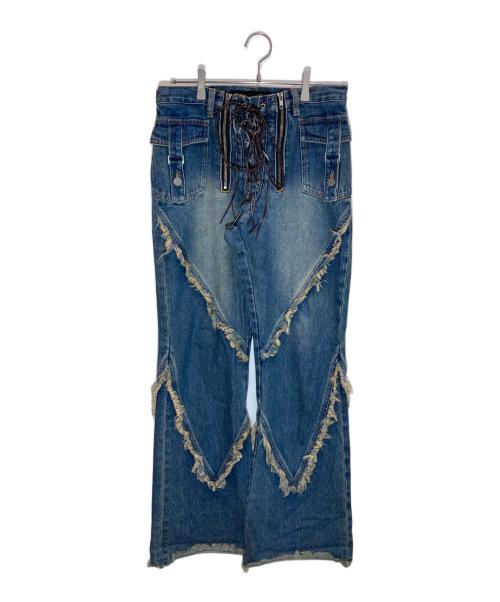 JUN NAKAYAMA（ジュンナカヤマ）JUN NAKAYAMA (ジュンナカヤマ) FRINGE DENIM PANTS インディゴ サイズ:28の古着・服飾アイテム
