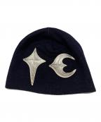 THUG CLUBサグ クラブ）の古着「TC LEATHER PATCH BEANIE」｜ネイビー