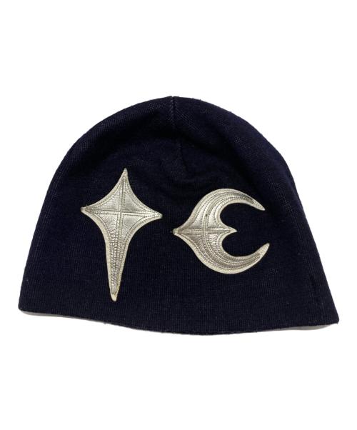 THUG CLUB（サグ クラブ）THUG CLUB (サグ クラブ) TC LEATHER PATCH BEANIE ネイビー サイズ:-の古着・服飾アイテム