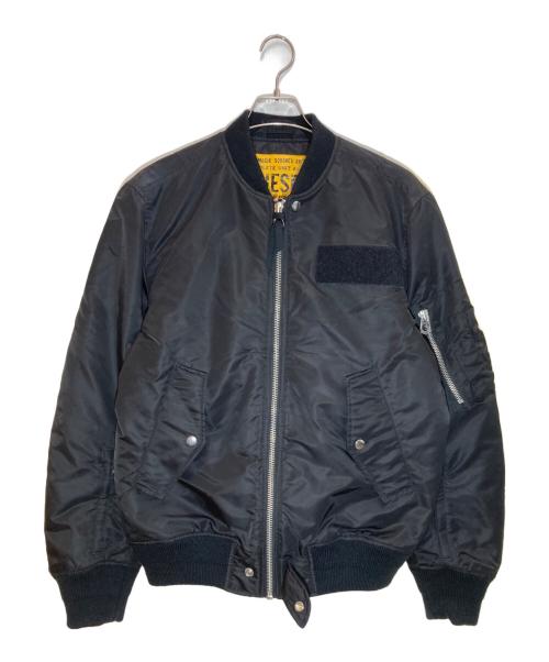 DIESEL（ディーゼル）DIESEL (ディーゼル) J-TANKER ボンバージャケット ブラック サイズ:Ⅿの古着・服飾アイテム