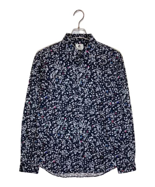PS Paul Smith（ＰＳポールスミス）PS Paul Smith (ＰＳポールスミス) PAPER DOT PRINT SHIRTS ブラック×グレー サイズ:Lの古着・服飾アイテム