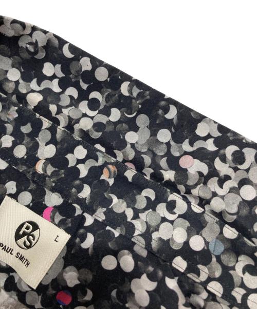PS Paul Smith（ＰＳポールスミス）PS Paul Smith (ＰＳポールスミス) PAPER DOT PRINT SHIRTS ブラック×グレー サイズ:Lの古着・服飾アイテム