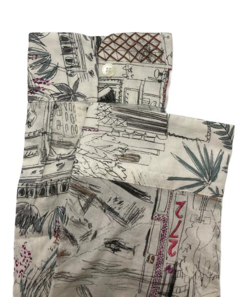 PS Paul Smith（ＰＳポールスミス）PS Paul Smith (ＰＳポールスミス) GLOBAL SKETCHBOOK PRINT SHIRT アイボリー サイズ:Lの古着・服飾アイテム