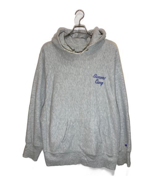 Champion REVERSE WEAVE（チャンピオン リバース ウィーブ）Champion REVERSE WEAVE (チャンピオン リバース ウィーブ) ロゴパーカー グレー サイズ:SIZE XLの古着・服飾アイテム