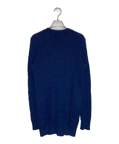 POLO RALPH LAUREN（ポロ・ラルフローレン）POLO RALPH LAUREN (ポロ・ラルフローレン) コットンケーブルニットカーディガン ネイビー サイズ:Ⅿの古着・服飾アイテム