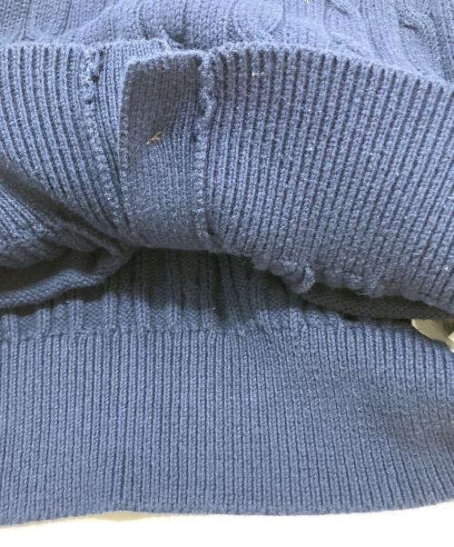 POLO RALPH LAUREN（ポロ・ラルフローレン）POLO RALPH LAUREN (ポロ・ラルフローレン) コットンケーブルニットカーディガン ネイビー サイズ:Ⅿの古着・服飾アイテム