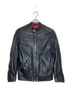 DIESELディーゼル）の古着「ラムレザーシングルライダースジャケット」｜ブラック