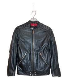 DIESEL（ディーゼル）の古着「ラムレザーシングルライダースジャケット」｜ブラック