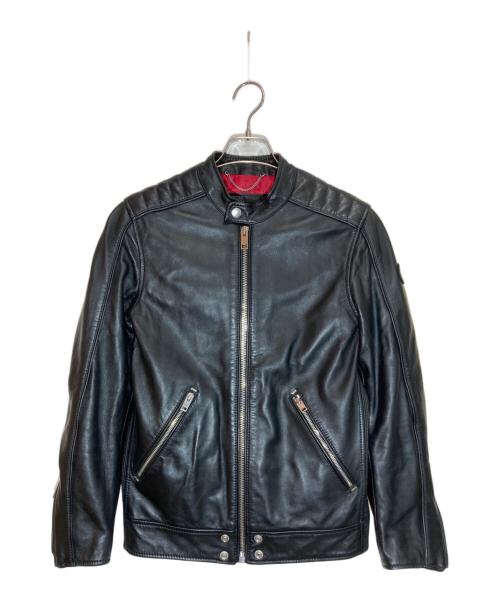 DIESEL（ディーゼル）DIESEL (ディーゼル) ラムレザーシングルライダースジャケット ブラック サイズ:XSの古着・服飾アイテム