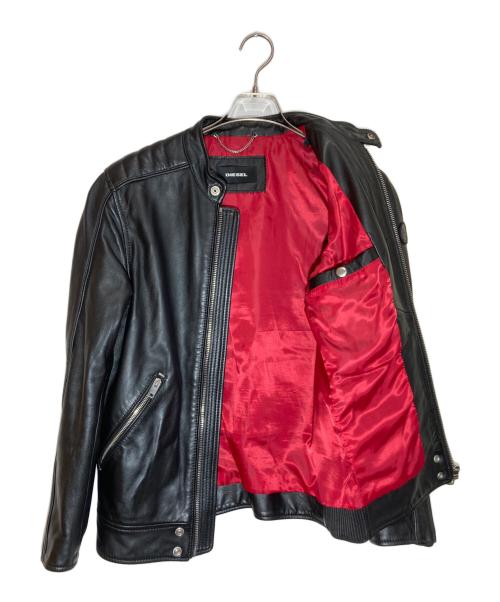 DIESEL（ディーゼル）DIESEL (ディーゼル) ラムレザーシングルライダースジャケット ブラック サイズ:XSの古着・服飾アイテム