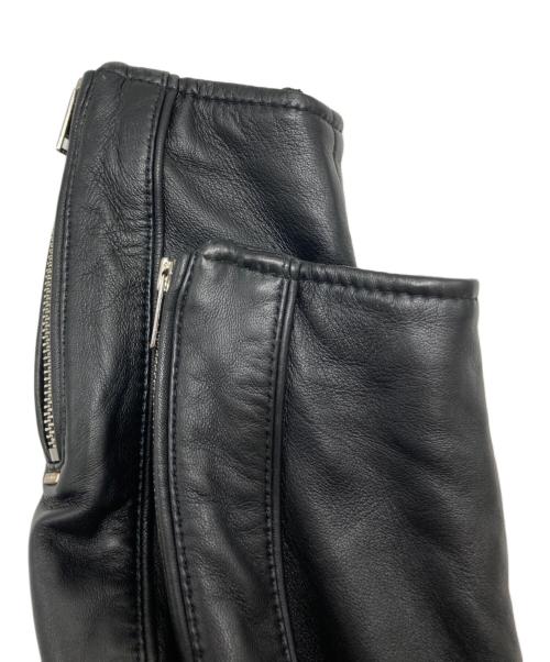 DIESEL（ディーゼル）DIESEL (ディーゼル) ラムレザーシングルライダースジャケット ブラック サイズ:XSの古着・服飾アイテム