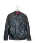 DIESEL（ディーゼル）の古着「ラムレザーシングルライダースジャケット」｜ブラック