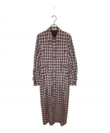 CLANE（クラネ）の古着「UP POCKET CHECK SHIRT ONEPIECE」｜グレー×レッド
