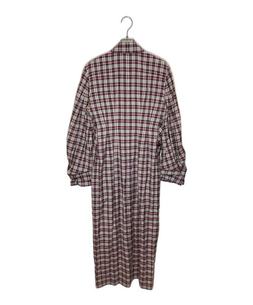 CLANE（クラネ）CLANE (クラネ) UP POCKET CHECK SHIRT ONEPIECE グレー×レッド サイズ:1の古着・服飾アイテム