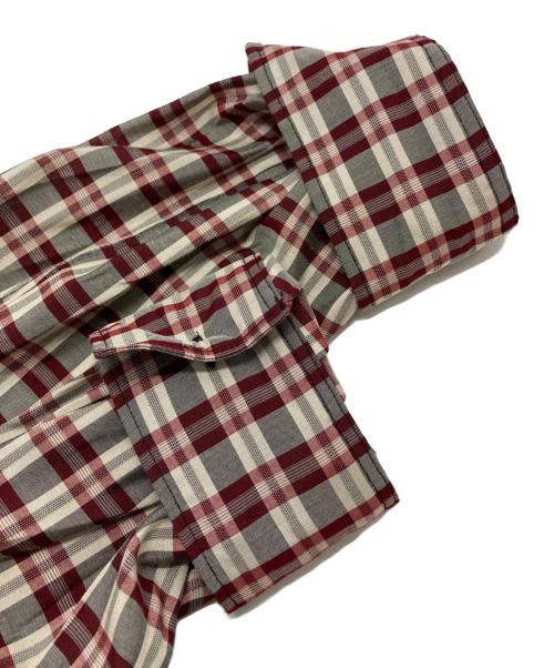 CLANE（クラネ）CLANE (クラネ) UP POCKET CHECK SHIRT ONEPIECE グレー×レッド サイズ:1の古着・服飾アイテム