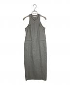CLANEクラネ）の古着「FRONT ZIP AMERICAN SLEEVE ONEPIECE」｜グレー