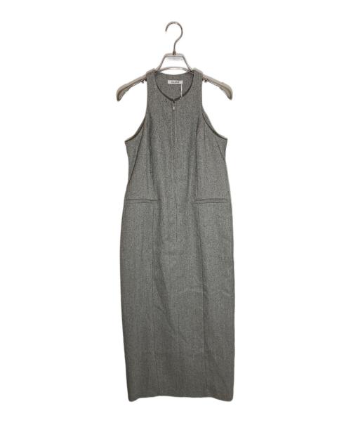 CLANE（クラネ）CLANE (クラネ) FRONT ZIP AMERICAN SLEEVE ONEPIECE グレーの古着・服飾アイテム