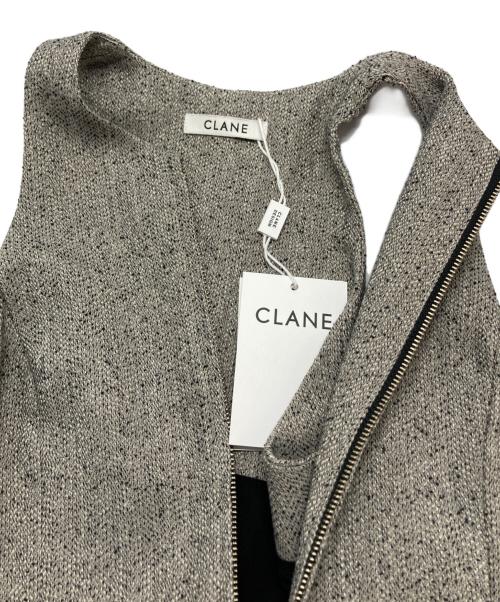 CLANE（クラネ）CLANE (クラネ) FRONT ZIP AMERICAN SLEEVE ONEPIECE グレーの古着・服飾アイテム