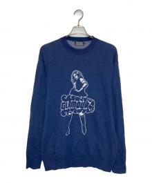 Hysteric Glamour（ヒステリックグラマー）の古着「VIXEN GIRLジャカードセーター」｜ネイビー