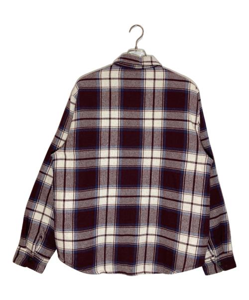 stussy（ステューシー）stussy (ステューシー) Max Plaid Quilted Shirt ボルドー×ホワイト サイズ:Lの古着・服飾アイテム