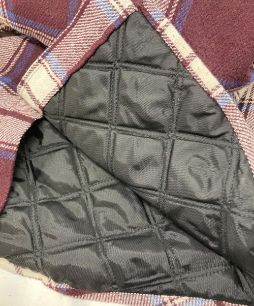 stussy（ステューシー）stussy (ステューシー) Max Plaid Quilted Shirt ボルドー×ホワイト サイズ:Lの古着・服飾アイテム