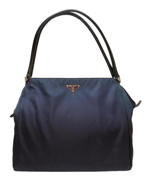 PRADA（プラダ）PRADA (プラダ) トライアングルロゴナイロンハンドバッグ ネイビー サイズ:-の古着・服飾アイテム