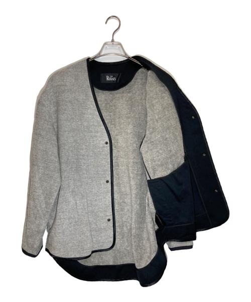 THE RERACS（ザ リラクス）THE RERACS (ザ リラクス) パイルノーカラージャケット グレー サイズ:Freeの古着・服飾アイテム