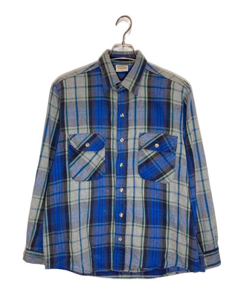 FIVE BROTHER（ファイブブラザー）FIVE BROTHER (ファイブブラザー) チェックネルシャツ ブルー×グレー サイズ:Ⅿの古着・服飾アイテム