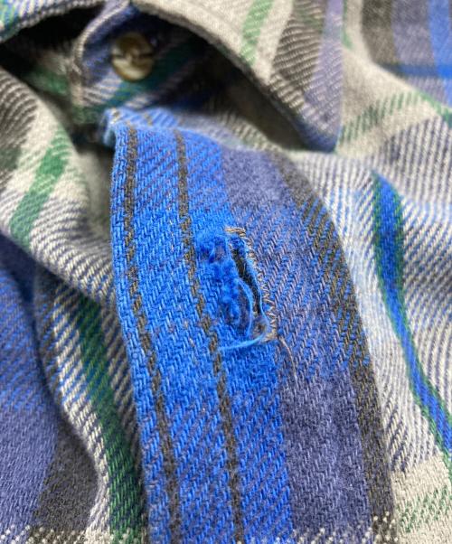FIVE BROTHER（ファイブブラザー）FIVE BROTHER (ファイブブラザー) チェックネルシャツ ブルー×グレー サイズ:Ⅿの古着・服飾アイテム