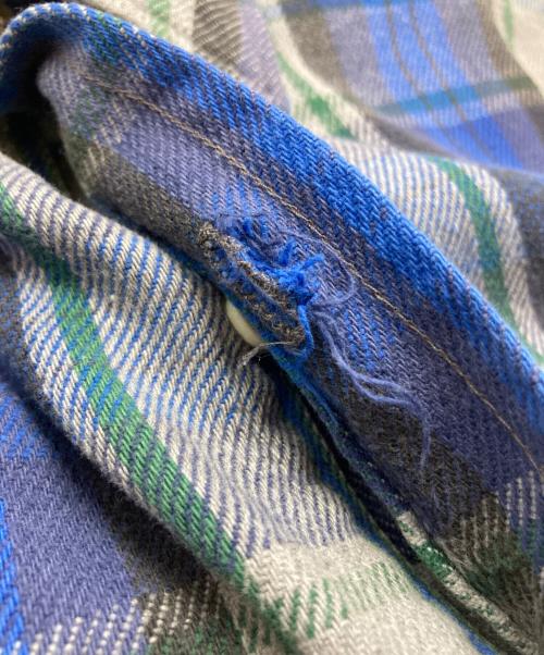 FIVE BROTHER（ファイブブラザー）FIVE BROTHER (ファイブブラザー) チェックネルシャツ ブルー×グレー サイズ:Ⅿの古着・服飾アイテム