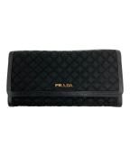 PRADAプラダ）の古着「キルティング長財布」｜ブラック