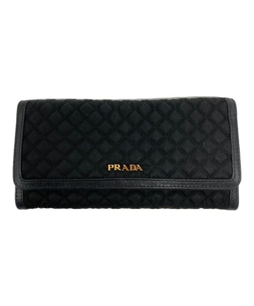 PRADA（プラダ）PRADA (プラダ) キルティング長財布 ブラック サイズ:-の古着・服飾アイテム
