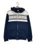 BAPE BY A BATHING APE（ベイプバイアベイシングエイプ）の古着「ノルディックダブルジップパーカー」｜ネイビー×ホワイト