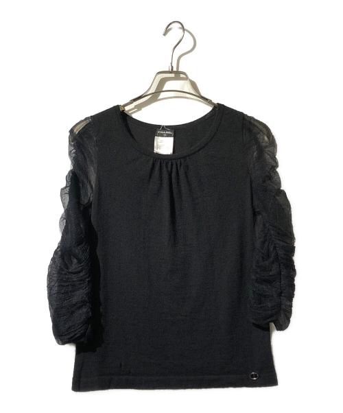 CHANEL（シャネル）CHANEL (シャネル) カシミヤシルクニット ブラック サイズ:38の古着・服飾アイテム
