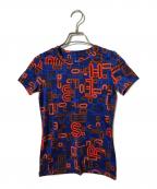 HERMESエルメス）の古着「総柄カットソー」｜ブルー