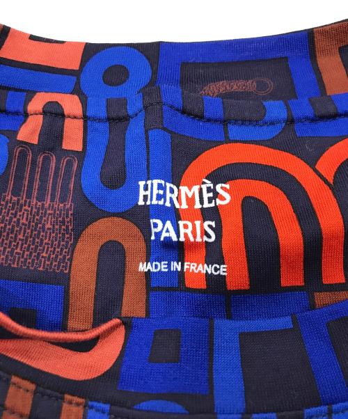 HERMES（エルメス）HERMES (エルメス) 総柄カットソー ブルー サイズ:34の古着・服飾アイテム