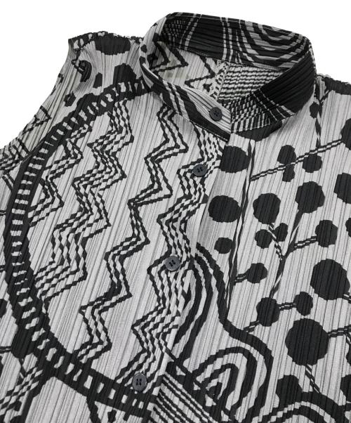 PLEATS PLEASE（プリーツプリーズ）PLEATS PLEASE (プリーツプリーズ) マルチパターンノースリーブワンピース ブラック サイズ:4の古着・服飾アイテム