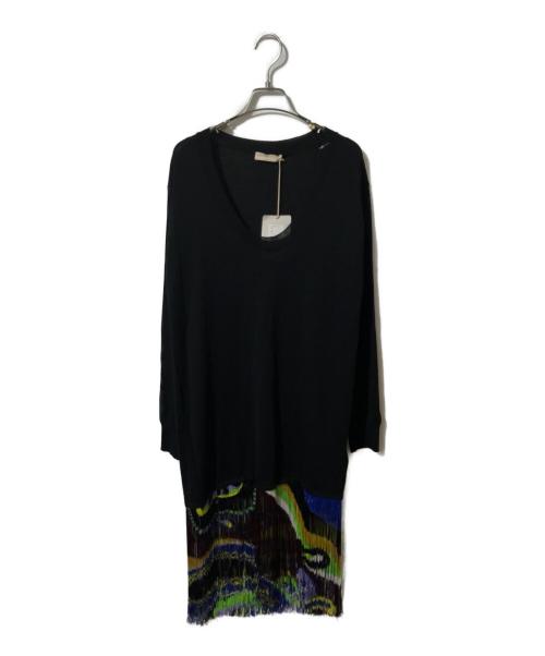 Emilio Pucci（エミリオ プッチ）Emilio Pucci (エミリオ プッチ) フリンジニットドレス ブラック サイズ:Mの古着・服飾アイテム