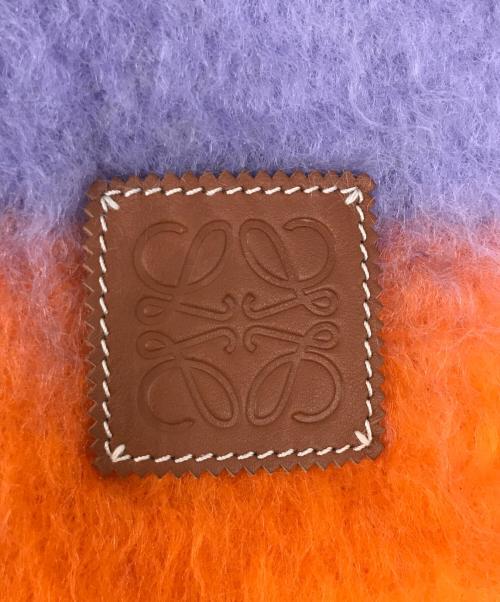 LOEWE（ロエベ）LOEWE (ロエベ) ロゴパッチモヘアストライプフリンジマフラー マルチカラーの古着・服飾アイテム