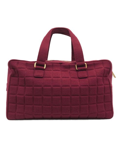CHANEL（シャネル）CHANEL (シャネル) CHOCOLATEBAR JERSEY CC BOSTONBAG ワインレッドの古着・服飾アイテム