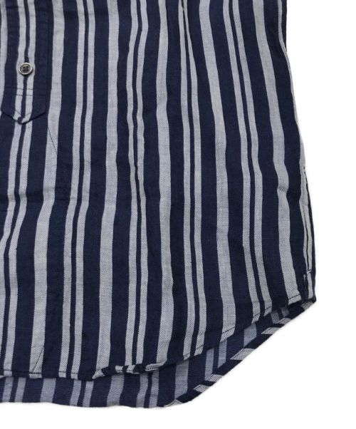 NIGEL CABOURN（ナイジェルケーボン）NIGEL CABOURN (ナイジェルケーボン) ストライプリネンシャツ ネイビー×グレー サイズ:44の古着・服飾アイテム
