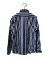 NIGEL CABOURN (ナイジェルケーボン) ストライプリネンシャツ ネイビー×グレー サイズ:44：6000円