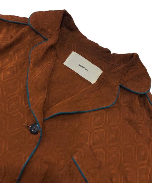 TODAYFUL（トゥデイフル）TODAYFUL (トゥデイフル) Satinjacquard Piping Shirts ブラウン サイズ:Fの古着・服飾アイテム