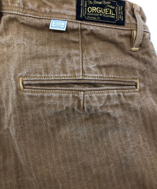 ORGUEIL（オルゲイユ）ORGUEIL (オルゲイユ) ERAL55 (エラル チンクアンタチンクエ) ヘリンボーンダックトラウザー/OR-1007 カーキ サイズ:31の古着・服飾アイテム