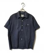 Engineered Garmentsエンジニアドガーメンツ）の古着「製品染め総柄開襟シャツ」｜ネイビー