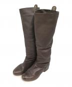 CHANELシャネル）の古着「レザーロングブーツ」｜ブラウン