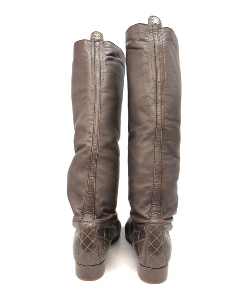 CHANEL（シャネル）CHANEL (シャネル) レザーロングブーツ ブラウン サイズ:36 1/2の古着・服飾アイテム