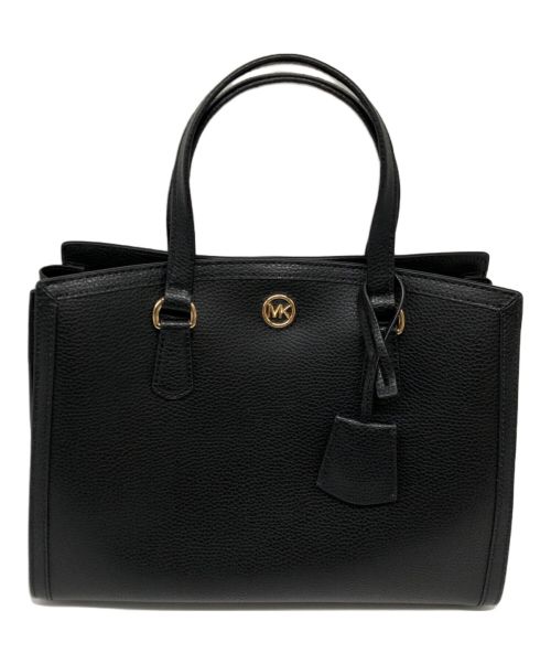 MICHAEL KORS（マイケル・コース）MICHAEL KORS (マイケルコース) CHANTAL  LEATHER HANDBAG ブラックの古着・服飾アイテム