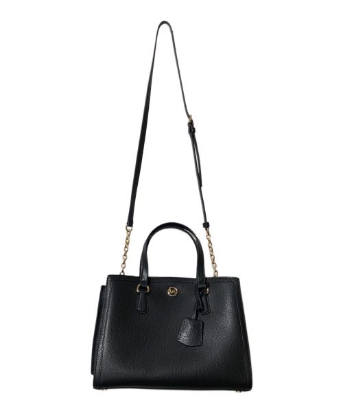 MICHAEL KORS（マイケル・コース）MICHAEL KORS (マイケルコース) CHANTAL  LEATHER HANDBAG ブラックの古着・服飾アイテム